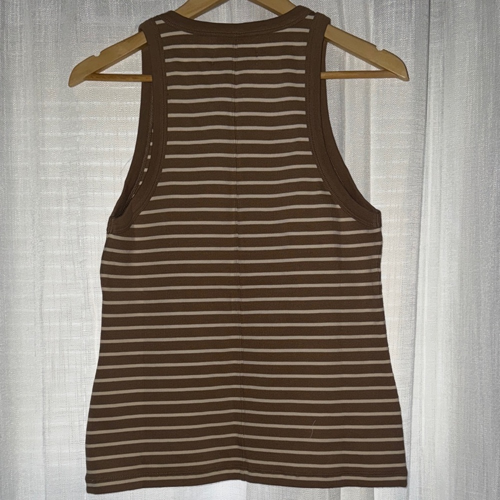NWT | Soldout NYC | Striped Beige & Tan Tank Top - Picture 3 of 3
